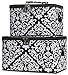 Ever Moda Black Damask Cosmetic Makeup Train Case (2-piece set)