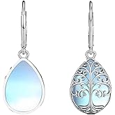 Moonstone Earrings for Women 925 Sterling Silver Moonstone Teardrop Dangle Earrings