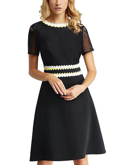 black and cream dress