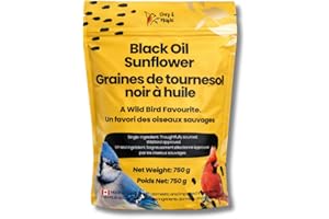 Chirp & Maple, Black Oil Sunflower Seeds for Wild Birds, 750g (1.65LB), Wild Bird Food