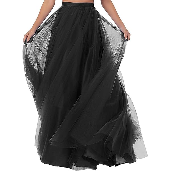 Lisong Floor-Length Tulle Tutu Skirt For Women – 5 Layers, Elastic Waist, Perfect For Prom, Weddings & Parties