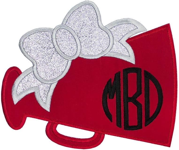 Mixed Media - Megaphone Football Monogram Patch your choice of sew on or iron on patch