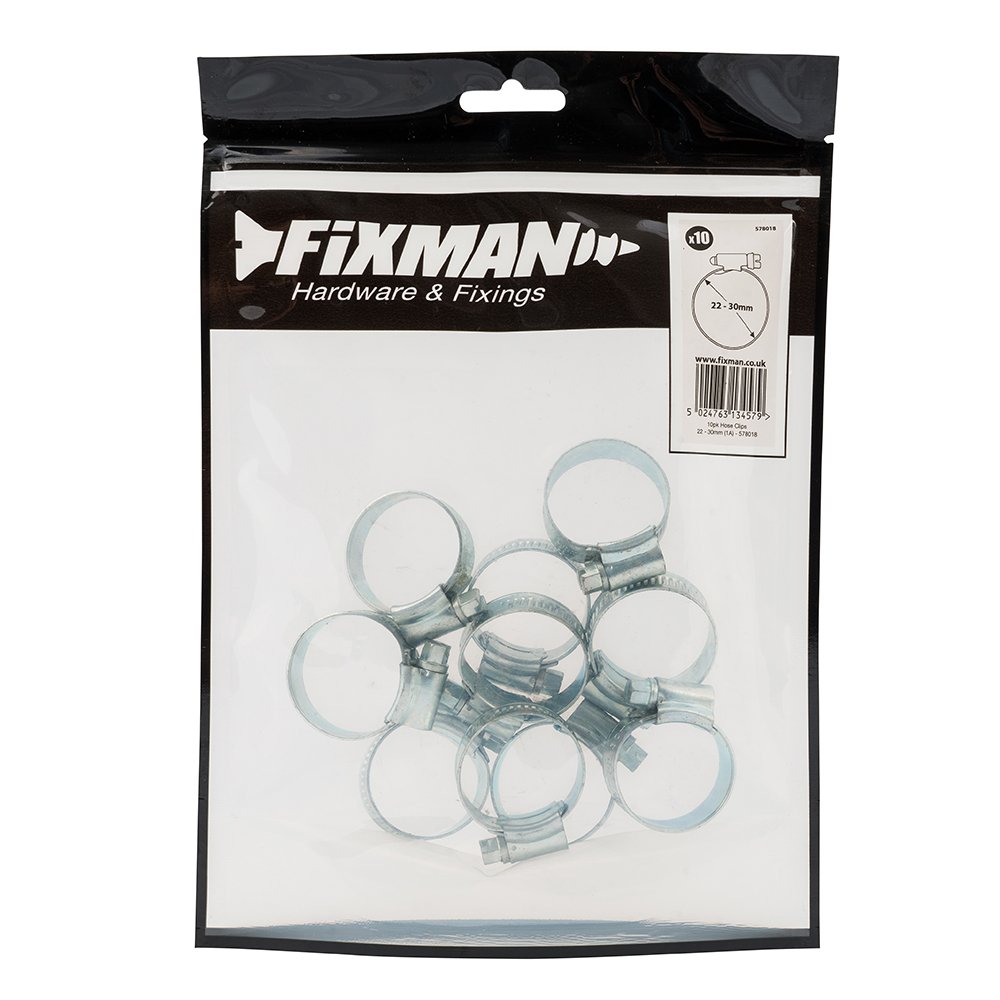 Fixman 578018 Hose Clips 10pk 22 - 30 mm (1A)