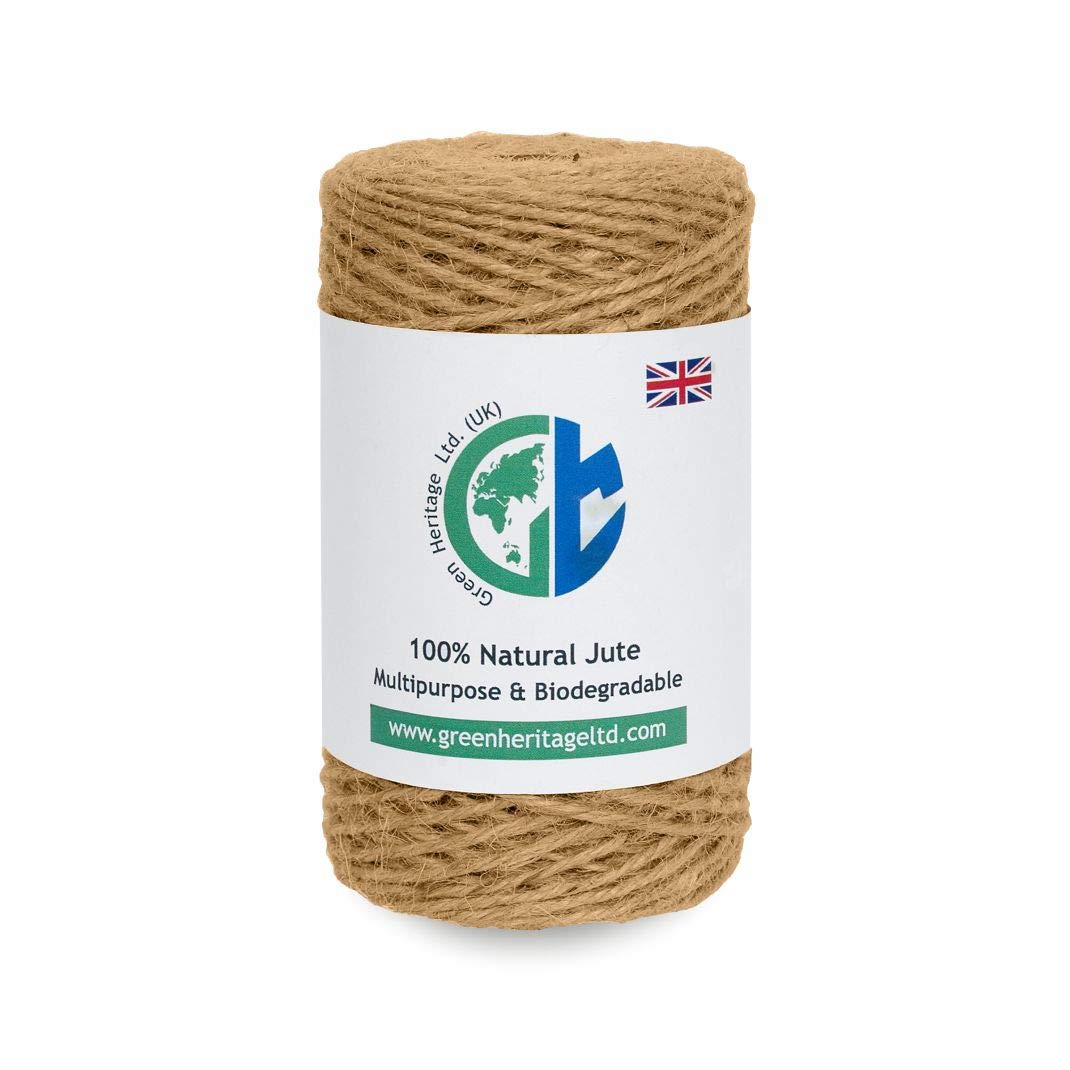 GHL 328 Feet / 100 Mtrs 150 Grams 3 Ply Jute Twine Natural Garden Twine for Floristry, Gifts, DIY Arts & Crafts, Decoration and Recycling Sisal String Jute Rope Thread (328 Feet / 100 Mtrs)