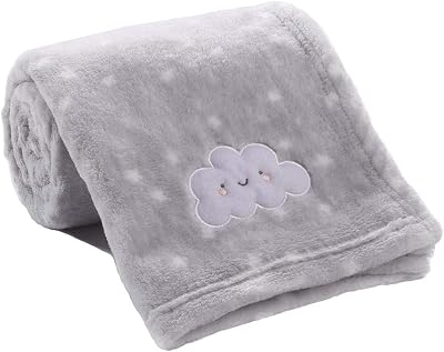 CREVENT Small Fluffy Baby Throw Blanket 75cmx100cm Grey Cloud