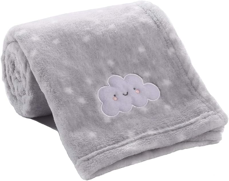 CREVENT Small Fluffy Baby Throw Blanket 75cmx100cm Grey Cloud