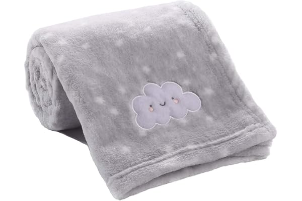 CREVENT Small Fluffy Warm Baby Throw Blanket for Boy Infant Toddler Crib Cot Stroller (75cmX100cm Grey Cloud)