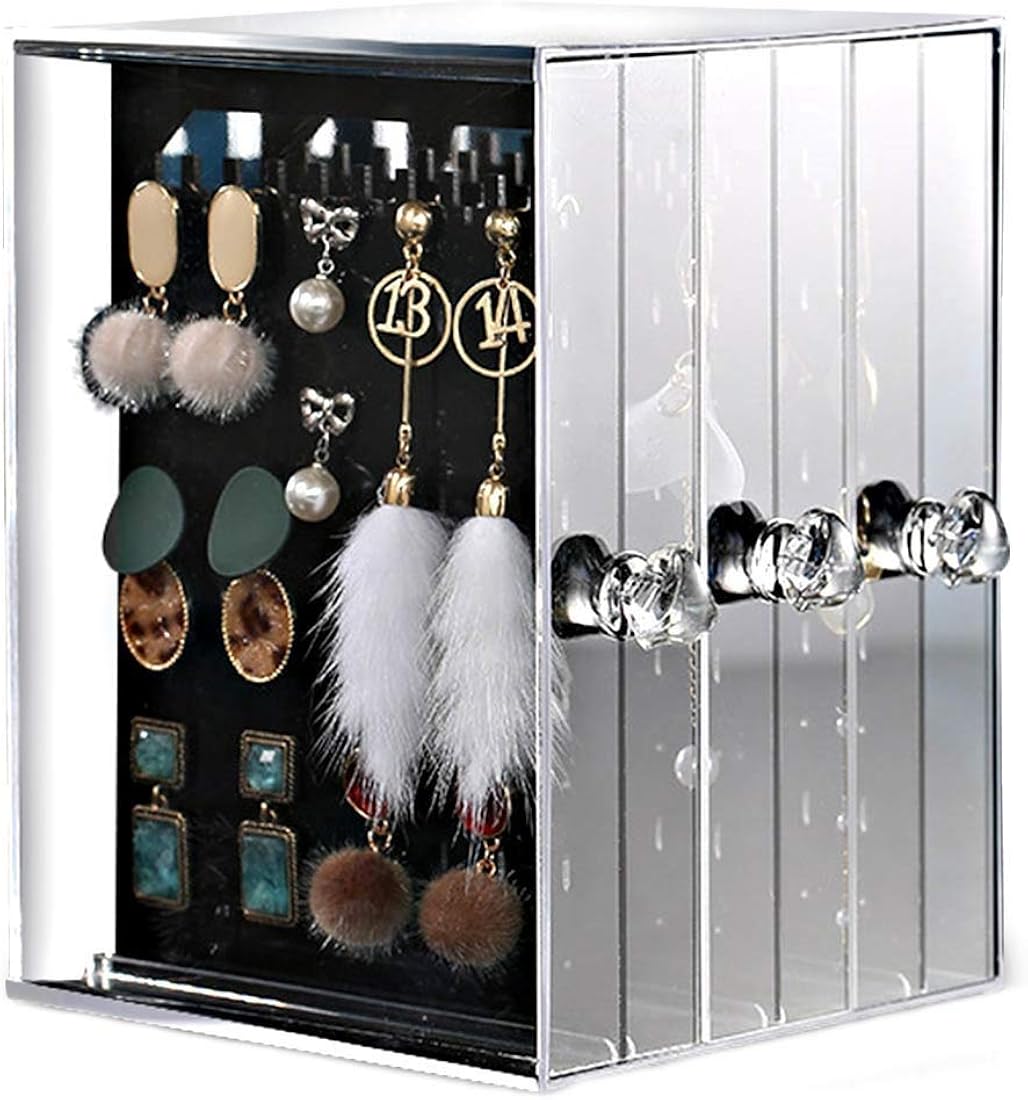 Femongy Acrylic Earring Holder, Earring Display Stand, Dustproof Earring Studs Storage Organiser