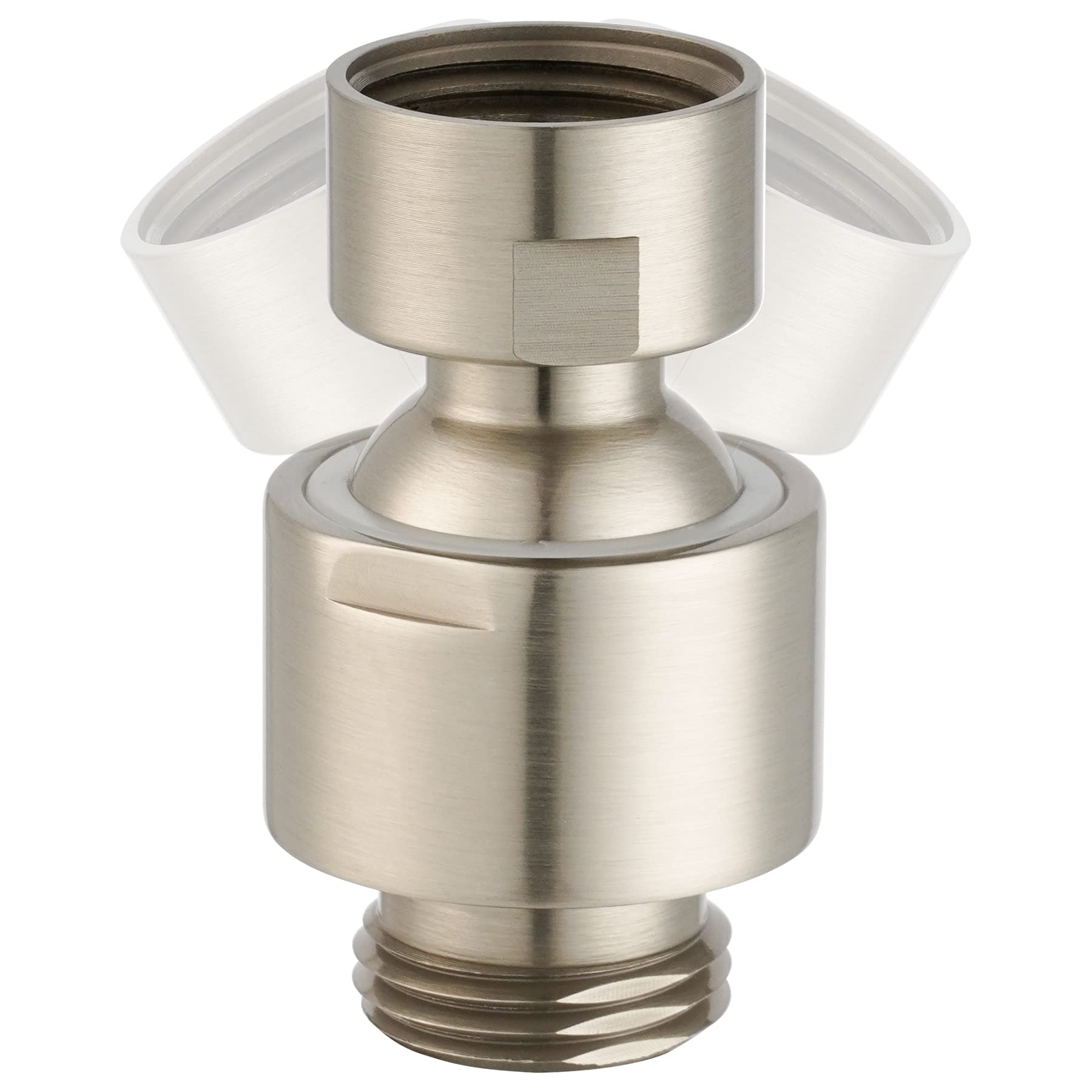Photo 1 of Hibbent All Metal Shower Head Swivel Ball Joint Adapter, Solid Brass Adjustable Shower Arm Connector, Shower Arm Extension, Showerhead Connector, Universal Showering Component, Brushed Nickel