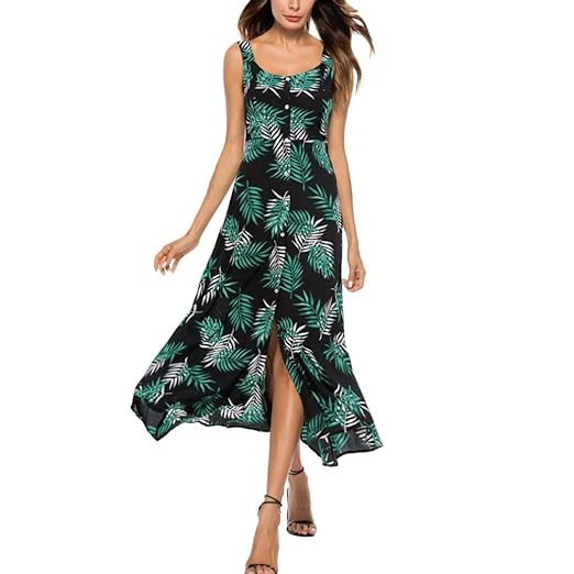 VEMOW Sommer Elegante Damen Frauen Striped Lange Boho Kleid Dame Strand Sommerkleid Casual Täglichen Party Strand Button Maxi