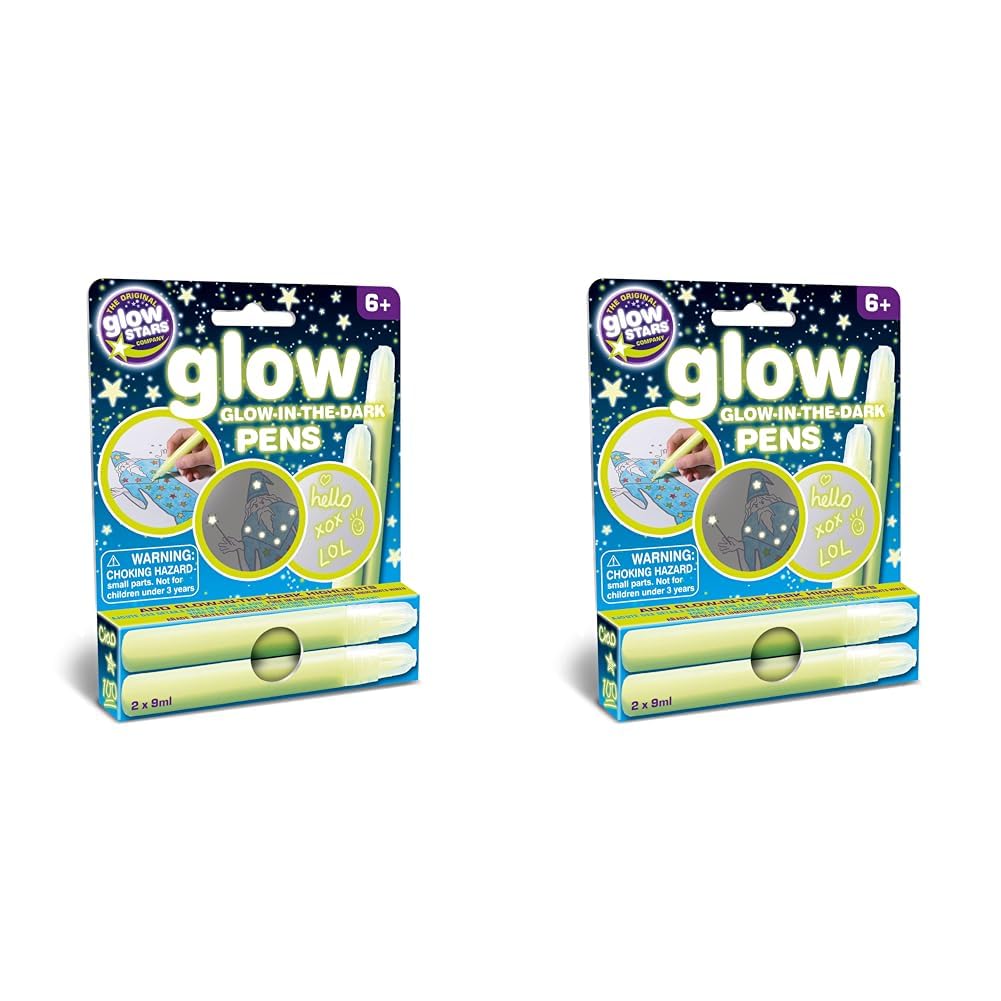 The Original Glowstars Company Brainstorm Glow Creations Glow in The Dark Pens (Pack of 2)