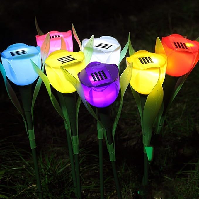 Coo11 Solar Power Light Sensor LED Tulip Garden Stake Flowers