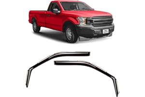 Voron Glass in-Channel Extra Durable Rain Guards for Trucks Ford F-150 2015-2020 Regular Cab (NOT for F150 21-22), Window Deflectors, Vent Window Visors, 2 Pieces - 210019