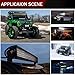 OFFROADTOWN 52Inch LED Light Bar Off Road Driving Light 800W Quad Row Roof Lights Straight Work Light Bar with Wiring Harness and Black Cover for Pickup Chery Dodge