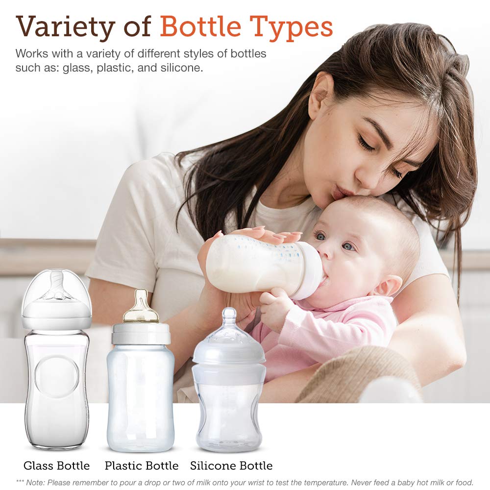 BabyX Fast Bottle Warmer For Breastmilk, Infant Formula, Baby Food Heater Quickly Warm and Sterilizer, Sanitize Pacifiers and Fits Most Bottle Size [Built-in Smart Temp. Controller] : Baby