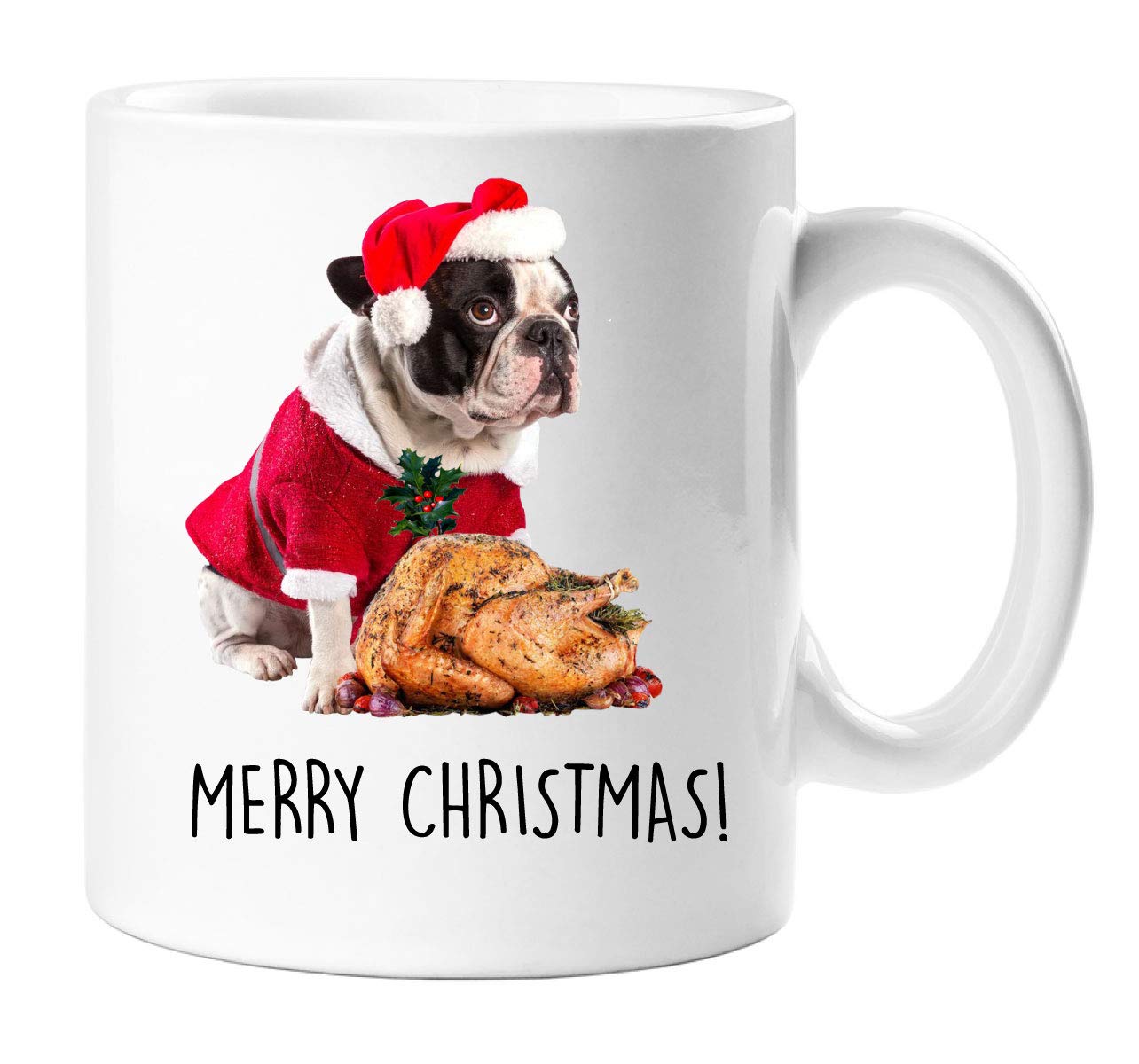 60 Second Makeover Limited Christmas Frenchie Mug Merry Christmas Turkey Pet Present French Bull Dog Mum Dad