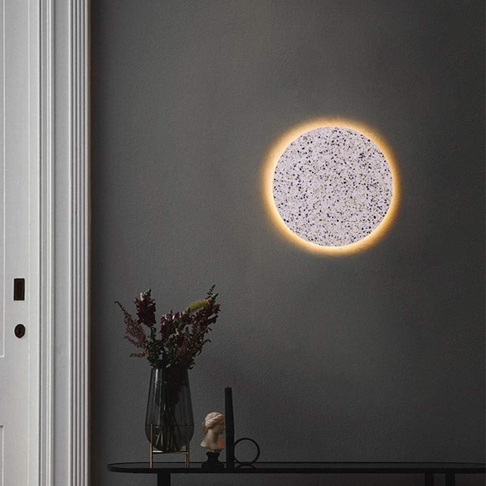 JIAJIA Terrazzo Simple Wall Lamp Light Diameter 16cm / Diameter 25cm Stairs Corridor Bed Living Room Study Creative (Color : White, Size : Diameter 16cm)