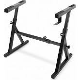 Pyle Heavy Duty Folding Keyboard Stand - Sturdy Reinforced Z Design w/ Adjustable Width &amp; Height, Foam Padded Arms, Digital Piano Stand, Fits 54-88 Key Electric Pianos &amp; Used for Travel &amp; Storage