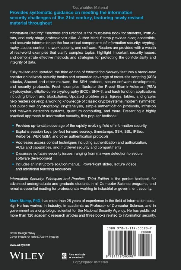 Information Security: Principles and Practice, 3rd Edition Information Security: Principles and Practice, 3rd Edition Hardcover Kindle