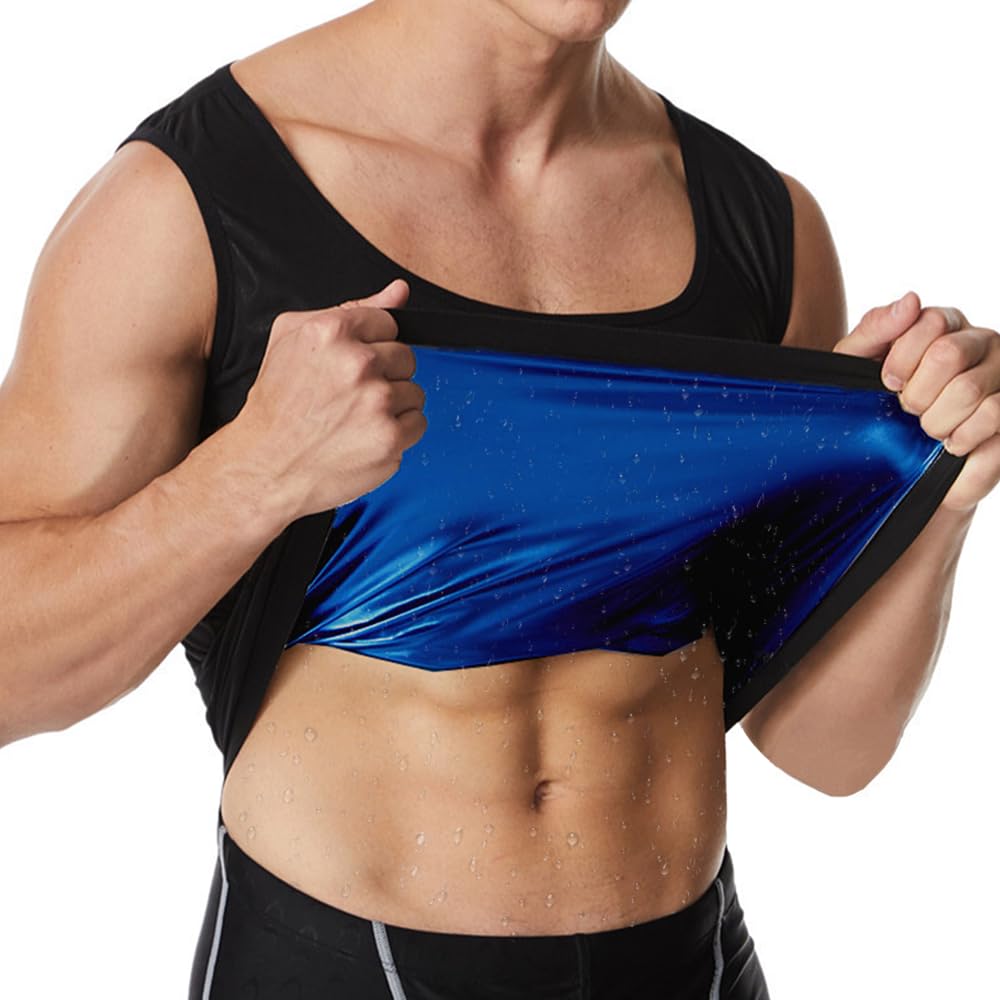 Photo 1 of 4XL Sauna Shirt for Men,Short Sleeve Sweat Suit for Men,Mens Sweat Compression T-Shirt Top for Gym Exercise
