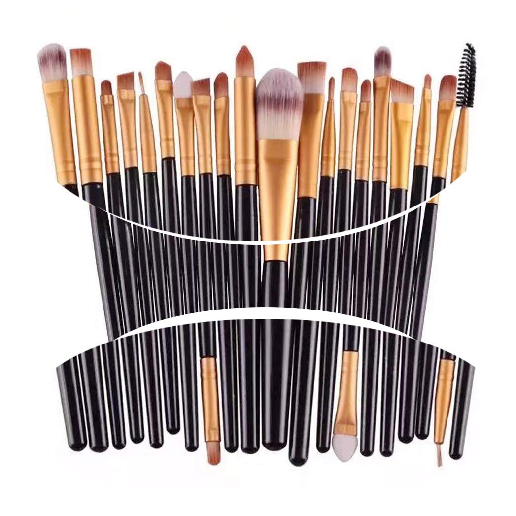 NEJLSD Eye Makeup Brushes Set 20, Eyeliner Eyeshadow Blending Brush,  Wool Make Up Brush Set ,Powder Face Foundation Eyeshadow Eyeliner Lip Cosmetic Brushes: Beauty
