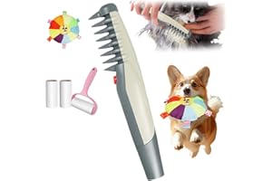 Electric Pet Grooming Comb with Dog Flying Discs and Sticky Lint Rollers for Pet Hair，Abnaok Glosrity Mataway E-Comb, Pet Hair Knot Remover for Dogs Puppies Cats