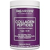 Rejuvicare Collagen Peptides Powder – Type I & III Hydrolyzed Collagen, 9g Protein per Serving – Unflavored, Hair, Skin & Nail Support – Keto Friendly, Non-GMO, 20 Servings