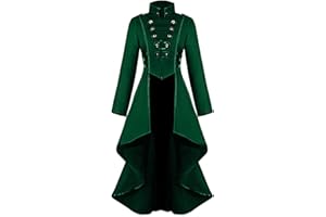 BITSEACOCO Medieval Steampunk Jacket for Women, Vintage Halloween Costumes Gothic Button Corset Tailcoat Tuxedo Uniform