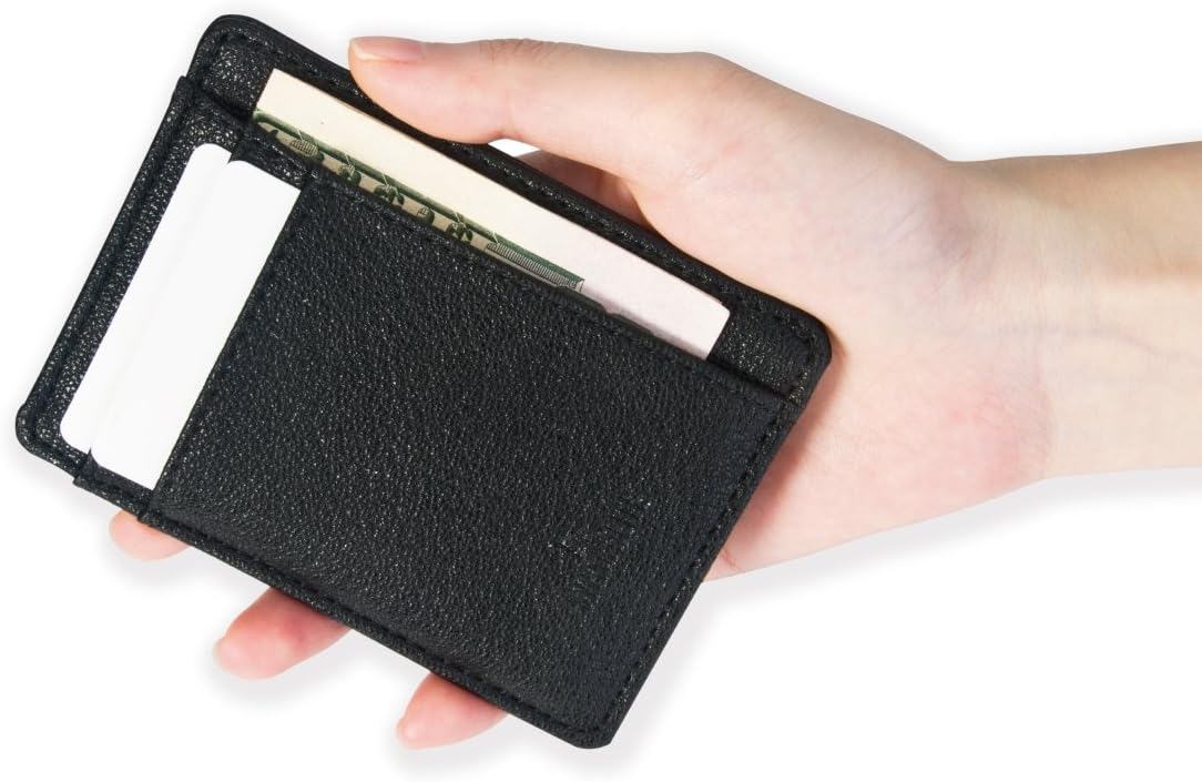 Slim Mens Wallet,Unifold by SWISSELITE Mens Slim Trifold Wallet with Genunie Leather Card Wallet (Black)