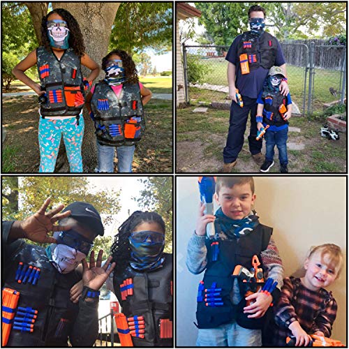 TEPSMIGO 2 Pack Kids Tactical Vest Jacket Kit for Nerf Guns, Nerf Fortnite, N-Strike Elite Series with 80 Bullets Refill Darts and Other Accessories for Nerf for Boys and Girls