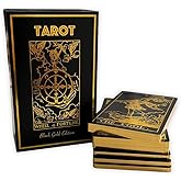 Vieux Monde Express Black Gold Tarot Deck | Classic Tarot Design and Gold Foil | 80 Page Guide