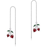 AXOMY Cherry Earrings 925 Sterling Silver Cherry Earrings Fruit Jewelry Gifts for Women