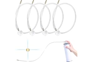 Kittmip 4 Pcs 4.5 mm Spray Tip Nozzle Extension Hose Fit 19.69 Inches/ 50 cm Spray Can Nozzle Fit for Aerosol Cans Supplies(360 Degree)