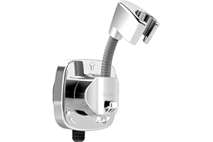 TAZKZZY Handheld Shower Head Holder Suction, 360° Adjustable Shower Head Holder Wall Mounted, Rustproof Showerhead Hose Holders Hanger Bracket for Bathroom, No Drill Tool-Free Installation in Seconds