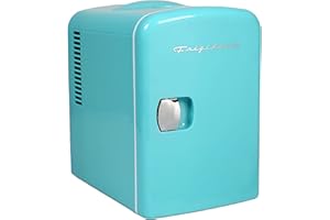 Frigidaire BLUE EFMIS149_AMZ Mini Portable Compact Personal Cooler Fridge, 4 Liter Capacity Chills Six 12 oz Cans, 100% Freon-Free & Eco Friendly, Includes Plugs for Home Outlet, standard