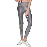 Calvin Klein Performance Women's Printed High Waist 7/8 Legging Tight, Luster Silver, Small