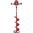 Eskimo E40 Electric Ice Fishing Auger, Full Power 40v Lithium-ion Battery, Lightweight Powerhead, Turbo Cutting System, Multi-Edge Blades, Red