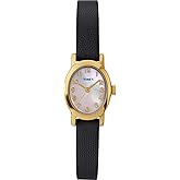 Timex Women's Cavatina 18mm Watch - Black Strap Mother of Pearl Dial Gold-Tone Case