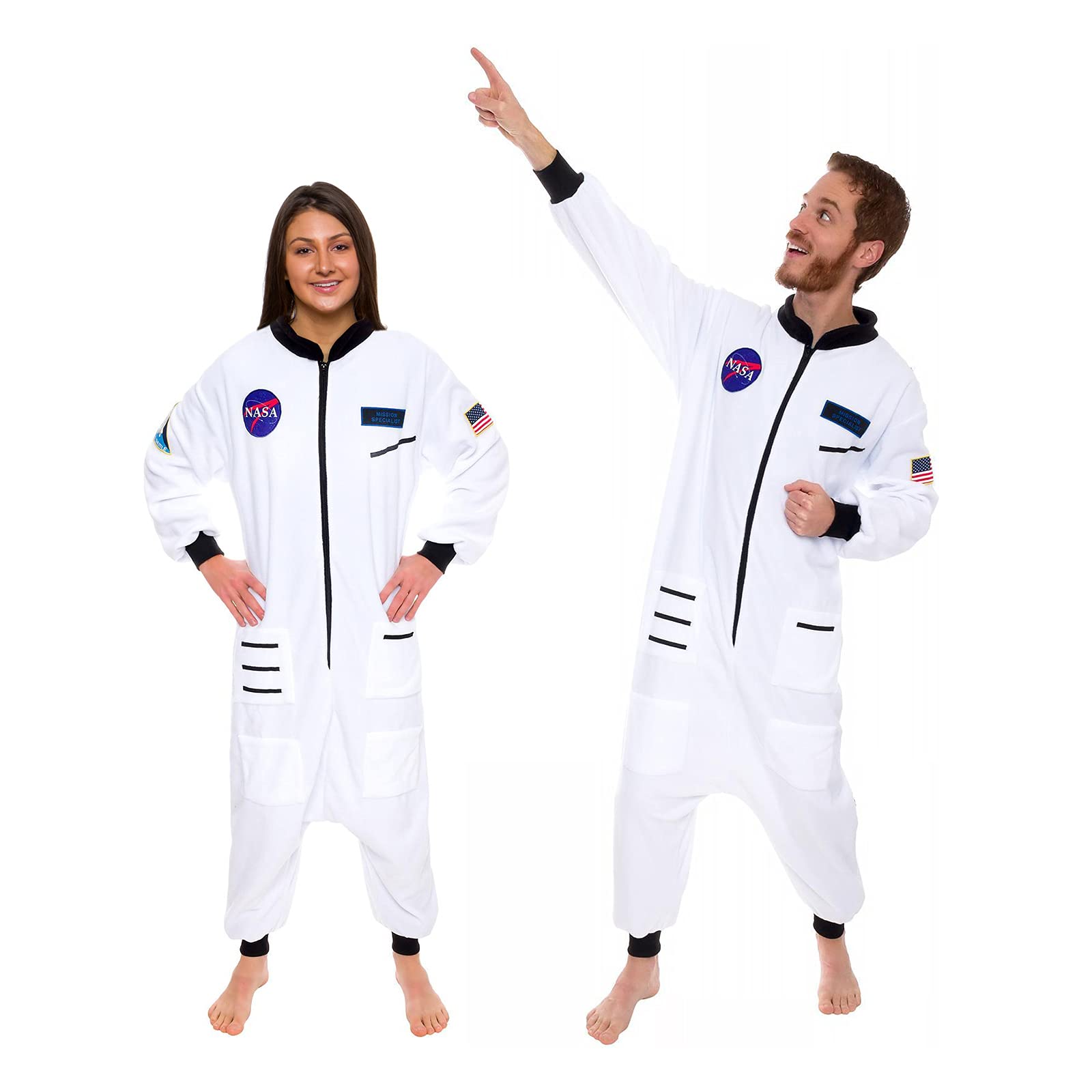 Photo 1 of One Piece Astronaut Pajamas - Adult Space Jumpsuit Cosplay Costume by Silver Lilly (White, Large)
