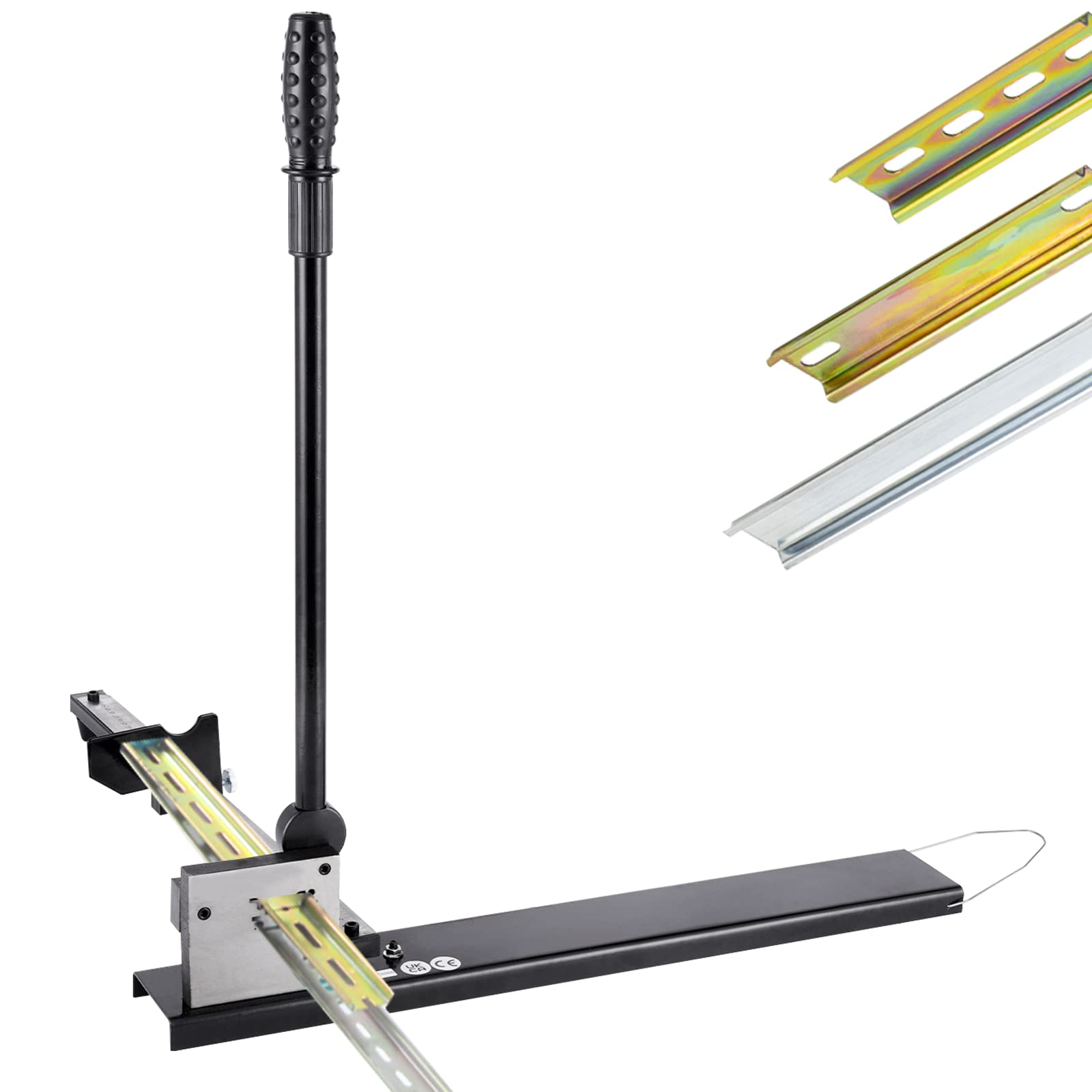 MXBAOHENG DIN Rail Cutter Double Hole Rail Cutting Machine with Ruler for Cutting Steel/Aluminum Rail (Black)
