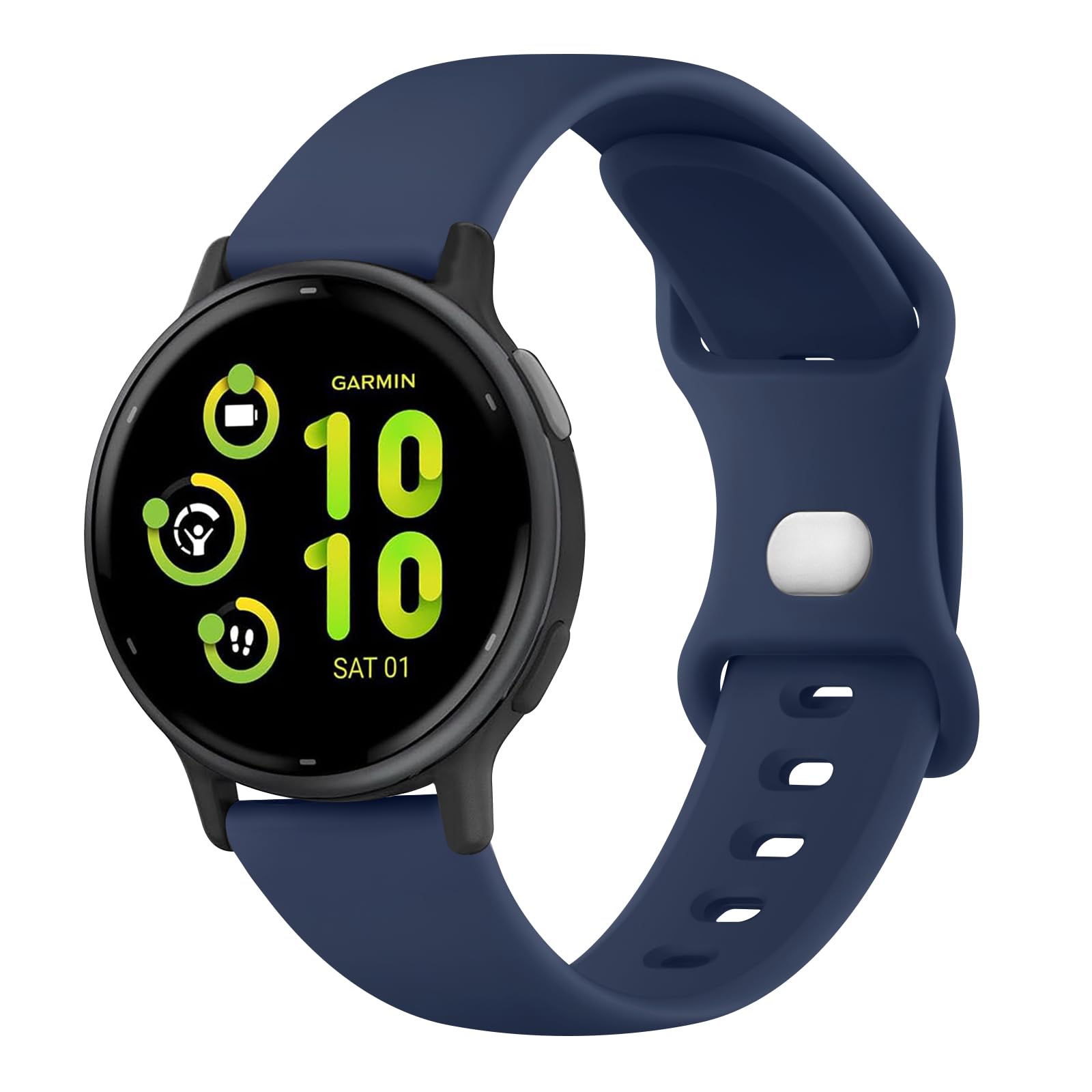 Mugust 20mm Soft Silicone Strap Compatible with Garmin Vivoactive 5/3 Music/3 and Vivomove HR (Blue)