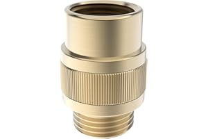 ChuangTim Shower Head Shut Off Valve, Shower Flow Control Valve Brass Shut Off Valve for Handheld, Dual Shower Faucet, RV Hose Flow Restrictor, Brushed Gold