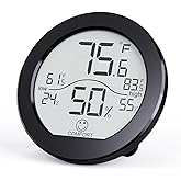 Indoor Digital Hygrometer Thermometer for Room Temperature Humidity Meter | SECRUI Thermometer Accuracy Calibration LCD Temperature Sensor with Maximum and Minimum Records,1 Pack
