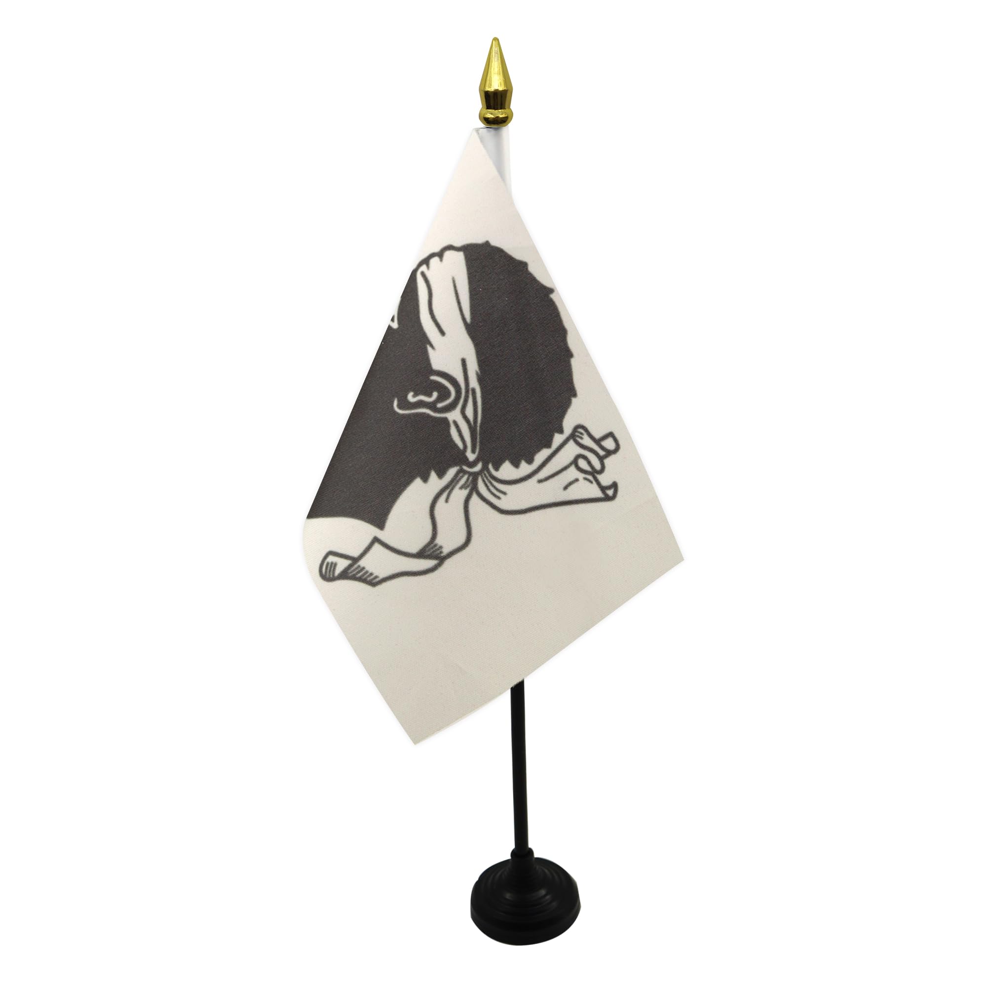 AZ FLAG - Corsica Table Flag 4'' x 6'' - French region of Corse Mini Desk Flag 100% Polyester 15 x 10 cm - Office Mini Banner with 10'' Pole - Golden Spear