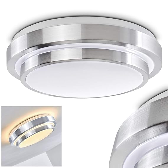 Bad Deckenlampe Sora mit energiesparendem warmweißen LED-Licht - Metall-Leuchte aus Aluminium, hochwertige Badezimmerleuchte in stilvollem und zeitlosen Design, Innenspot für Bäder Flure Küchen Büros