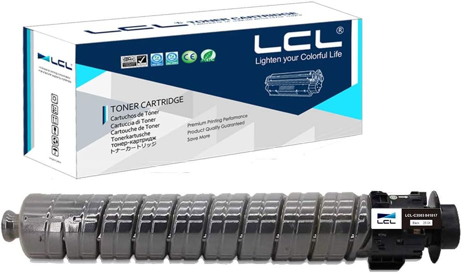 LCL Compatible Toner Cartridge 841817 Aficio MP C3003 C3003SP MP C3503 C3503SP MP C3004 C3004SP MP C3504 C3504SP (1PK Black) Replacement for Ricoh Aficio MP C3003SP MP C3503SP MP C3004SP MP C3504SP