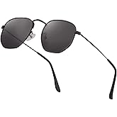 Hipster Hexagonal Polarized Sunglasses Men Women Geometric Square Small Vintage Metal Frame Retro Shade Glasses