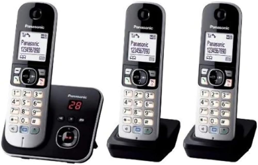Panasonic KX-TG6823EB Trio DECT Cordless Phone System with Answer Machine