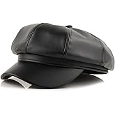 KORIXINE Leather Newsboy Hat for Women - Spring Newsboy Beret for Men British Sailor Caps Design Retro Gatsby Hats
