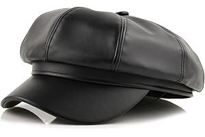 KORIXINE Leather Newsboy Hat for Women - Spring Newsboy Beret for Men British Sailor Caps Design Retro Gatsby Hats
